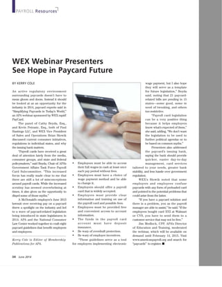 WEX rapid! PayCard  - See hope in paycard future 