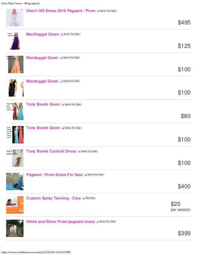 pageant resale
