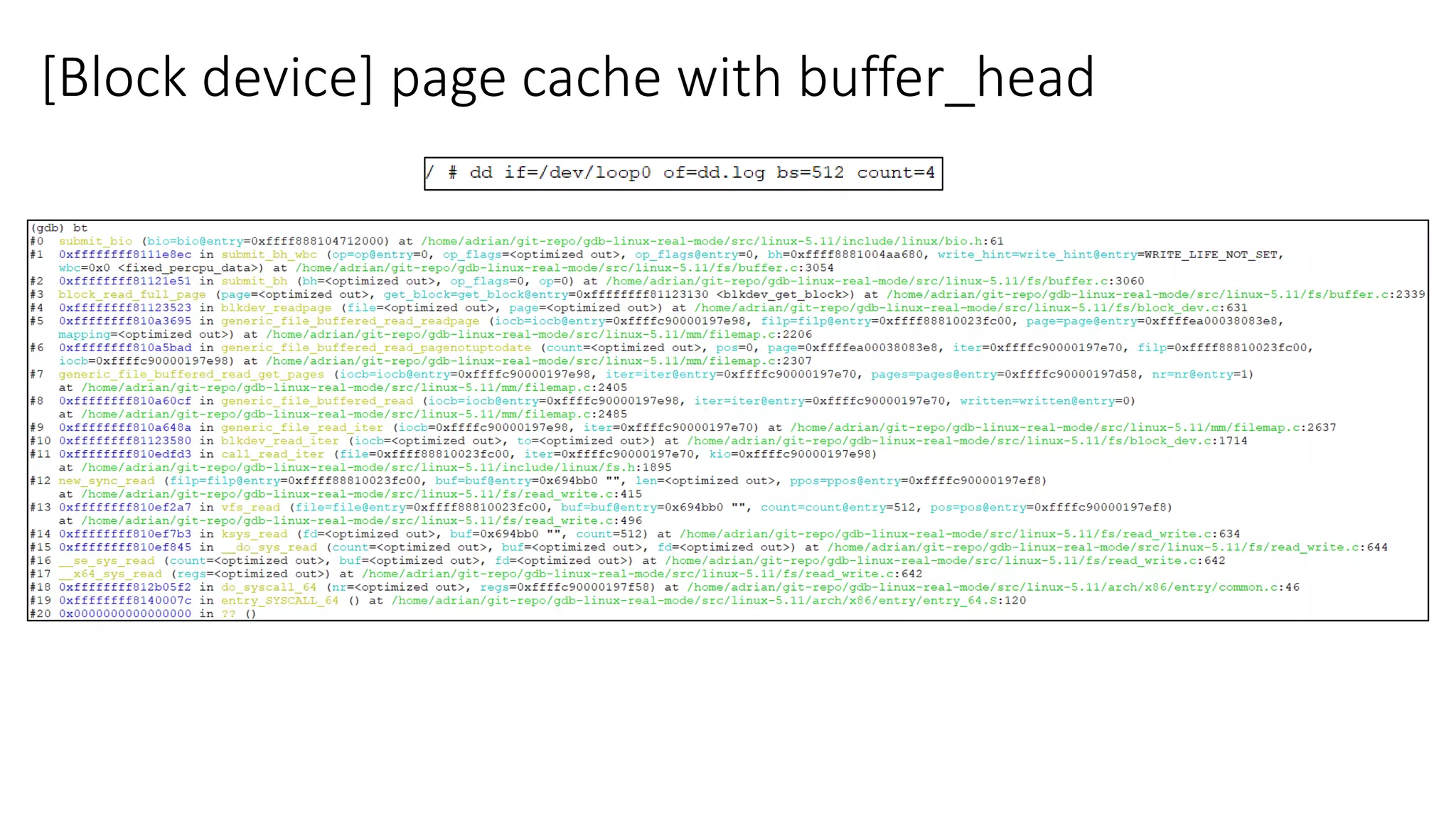 [Block device] page cache with buffer_head
 