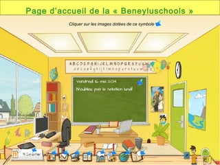 Page d’accueil de la « Beneyluschools »
Cliquer sur les images dotées de ce symbole
 