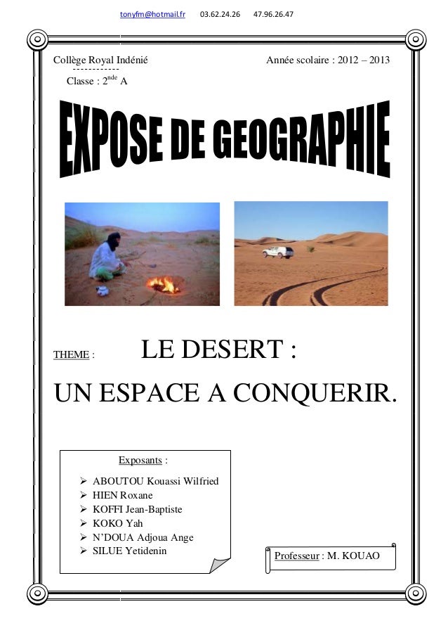 Le Desert Un Espace A Conquerir Page De Garde Tony Fm 47 96 26 47 Le Desert Un Espace A Conquerir Page De Garde Tony Fm 47 96 26 47