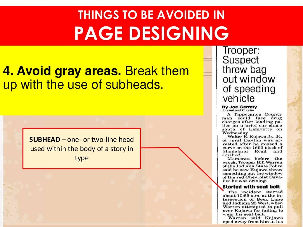 Journalism Guidelines and Steps in Page Designing