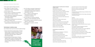 PLANO NACIONAL DE AGROECOLOGIA E PRODUÇÃO ORGÂNICA

Confira algumas ações do Planapo até 2015:
• R$ 6,5 bilhões em crédito de custeio e
investimento no Pronaf e Programa ABC;
• R$ 758 milhões em Ater;
• R$ 600 milhões na implantação de tecnologias
sociais de acesso a água de produção;
• R$ 100 milhões para o fortalecimento de Redes de
Agroecologia, de Agroextrativismo
e de Produção Orgânica;
• R$ 8,4 milhões no fortalecimento da estruturação
produtiva de mulheres rurais;
• R$ 15 milhões no fortalecimento de programa de
inclusão produtiva rural para jovens rurais;

• R$ 150 milhões na aquisição e distribuição de
recursos genéticos vegetais e animais, entre
eles sementes crioulas, varietais, orgânicas e
agroecológicas, pelo PAA;
• R$ 17,1 milhões na implementação de
infraestrutura de bancos e casas
de sementes comunitárias;
• R$ 165 milhões em compras de alimentos
orgânicos e de base agroecológica pelo PAA;
• R$ 24 milhões em apoio à promoção dos produtos
orgânicos e agroecológicos;
• R$ 65 milhões em pesquisa e extensão
tecnológica.

Comissão Nacional de Agroecologia de Produção
Orgânica (Cnapo)

Subcomissão Temática de Produção Orgânica (STPOrg)

Representantes Governamentais

Movimento dos Pequenos Agricultores (MPA)

Secretaria-Geral da Presidência da República

Rede Cerrado

Ministério da Agricultura, Pecuária e Abastecimento (Mapa)

Associação Brasileira das Entidades Estaduais de Assistência Técnica
e Extensão Rural (Asbraer)

Companhia Nacional de Abastecimento (Conab)
Empresa Brasileira de Pesquisa Agropecuária (Embrapa)
Ministério do Desenvolvimento Agrário (MDA)
Ministério da Saúde

Suplentes

Agência Nacional de Vigilância Sanitária (Anvisa)

Rede de Ater das ONGs da região Nordeste

Ministério da Educação (MEC)

Articulação Nacional de Agroecologia (ANA)

Fundo Nacional de Desenvolvimento da Educação (FNDE)

Agricultura Familiar e Agroecologia AS-PTA

Ministério da Ciência, Tecnologia e Informação (MCTI)

Associação Brasileira de Agroecologia (ABA)

Ministério do Desenvolvimento Social e Combate a Fome (MDS)

União Nacional de Cooperativas da Agricultura Familiar e Economia
Solidária - Unicafes

Ministério da Pesca e Aquicultura (MPA)

Duas instâncias fazem parte do processo de gestão da Pnapo:

Representantes da Sociedade Civil

• Câmara Interministerial de Agroecologia e Produção
Orgânica (Ciapo), no âmbito governamental, com a
responsabilidade de elaborar e executar o Planapo,
articulando os diferentes órgãos e entidades do
Poder Executivo Federal;

Titulares

• Comissão Nacional de Agroecologia e Produção
Orgânica (Cnapo), órgão de composição paritária
entre governo e sociedade civil organizada. Um
espaço de diálogo, participação e controle social
do Planapo.

Associação Brasileira de Agroecologia (ABA)

Federação Nacional dos Trabalhadores e Trabalhadoras
na Agricultura Familiar (Fetraf Brasil)
Articulação Nacional de Agroecologia (ANA)
Movimento dos Trabalhadores Rurais Sem Terra (MST)
Confederação Nacional dos Trabalhadores na Agricultura (Contag)
Rede Ecovida de Agroecologia

O Volume de recursos
a ser aplicado pelos
ministérios, nos três anos
de execução do Planapo,
será de R$ 8,8 bilhões

Associação Brasileira de Agricultura Familiar Orgânica, Agroecológica
e Agroextrativista (Abrabio)

Instituto Nacional de Colonização e Reforma Agrária (Incra)

Ministério do Meio Ambiente (MMA)

Participação e Controle Social

Movimento de Mulheres Camponesas do Brasil (MMC)

Articulação no Semiárido Brasileiro (ASA Brasil)
Câmara Temática de Agricultura Orgânica (CTAO)

Fórum Brasileiro de Sistemas Participativos de Garantia e
Organizações de Controle Social (FBSPG)
Movimento da Mulher Trabalhadora Rural do Nordeste (MMTR-NE)
Câmara Temática de Agricultura Orgânica (CTAO)
Subcomissão Temática de Produção Orgânica (STPOrg)
Movimento Interestadual das Quebradeiras de Coco Babaçu (MIQCB)
Conselho Nacional das Populações Extrativistas (CNS)
Rede Cerrado
Serviço Brasileiro de Apoio às Micro e Pequenas Empresas (Sebrae)
Associação Brasileira de Orgânicos (Brasilbio)

 