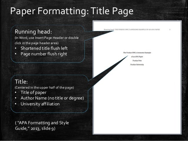 apa page formatting basics apa style paper cover page