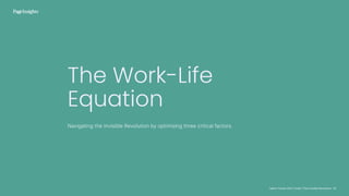 26
The Work-Life
Equation
Talent Trends 2023 | India | The Invisible Revolution
Navigating the Invisible Revolution by optimising three critical factors.
26
 