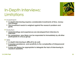 Depth Interviews in Applied Marketing Research | PPT