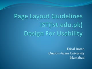 Faisal Imran
Quaid-i-Azam University
Islamabad
 