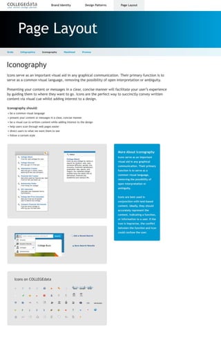 Page layout iconography