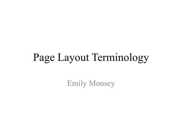 Page layout terminology | PPTX
