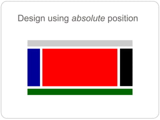 Design using absolute position
 