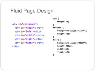 Fluid Page Design
 