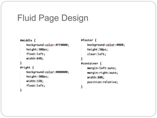 Fluid Page Design
 