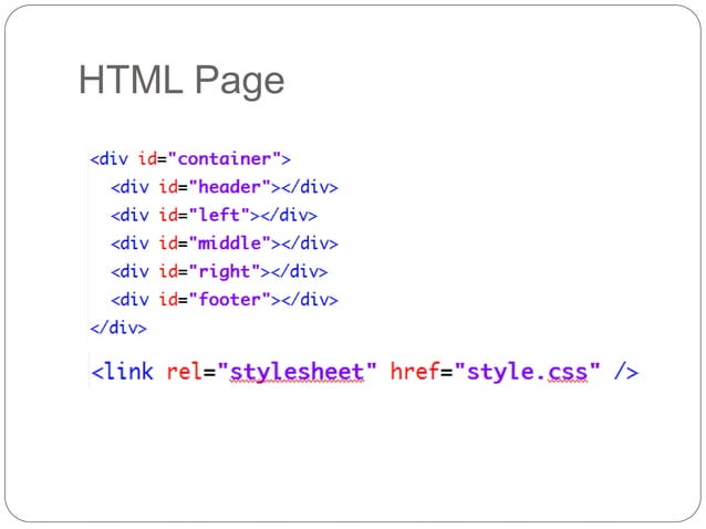Page layout with css | PPTX | Web Design and HTML | Internet