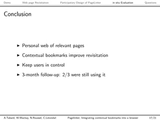 PageLinker, integrating contextual bookmarks into a browser
