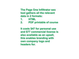 Page one infiltrator scam