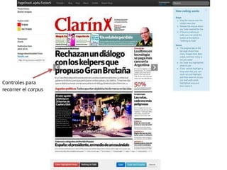 Controles para
recorrer el corpus
 