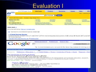 Evaluation I 