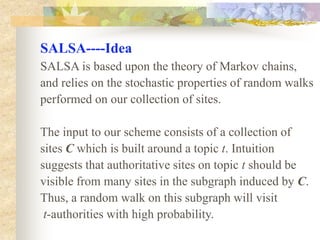 hubs: web pages that point to many authoritative sites