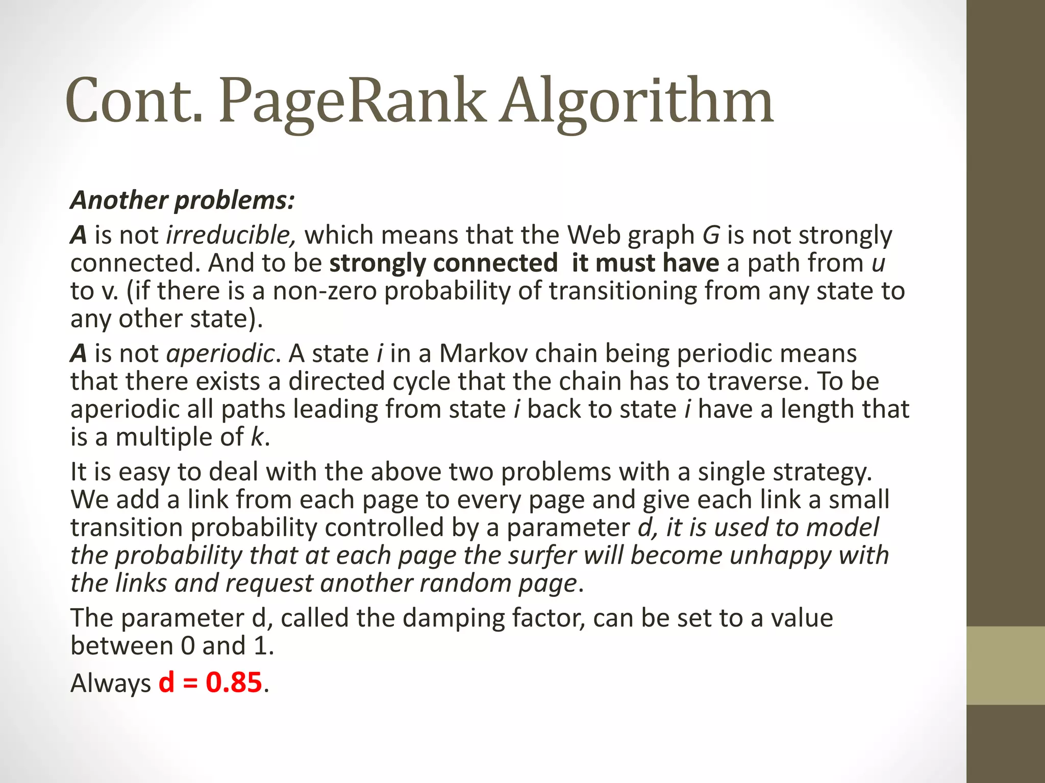 PageRank Algorithm In data mining | PPTX | Search | Internet