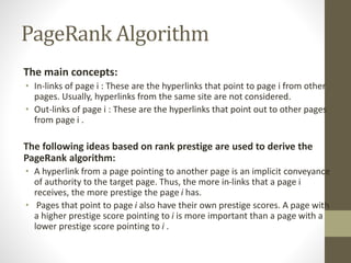 PageRank Algorithm In data mining | PPTX | Search | Internet