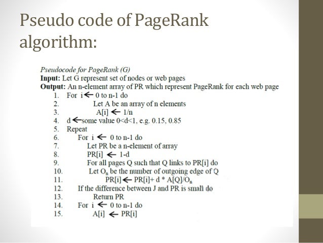 PageRank Algorithm In data mining