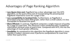 Link analysis : Comparative study of HITS and Page Rank Algorithm | PPT