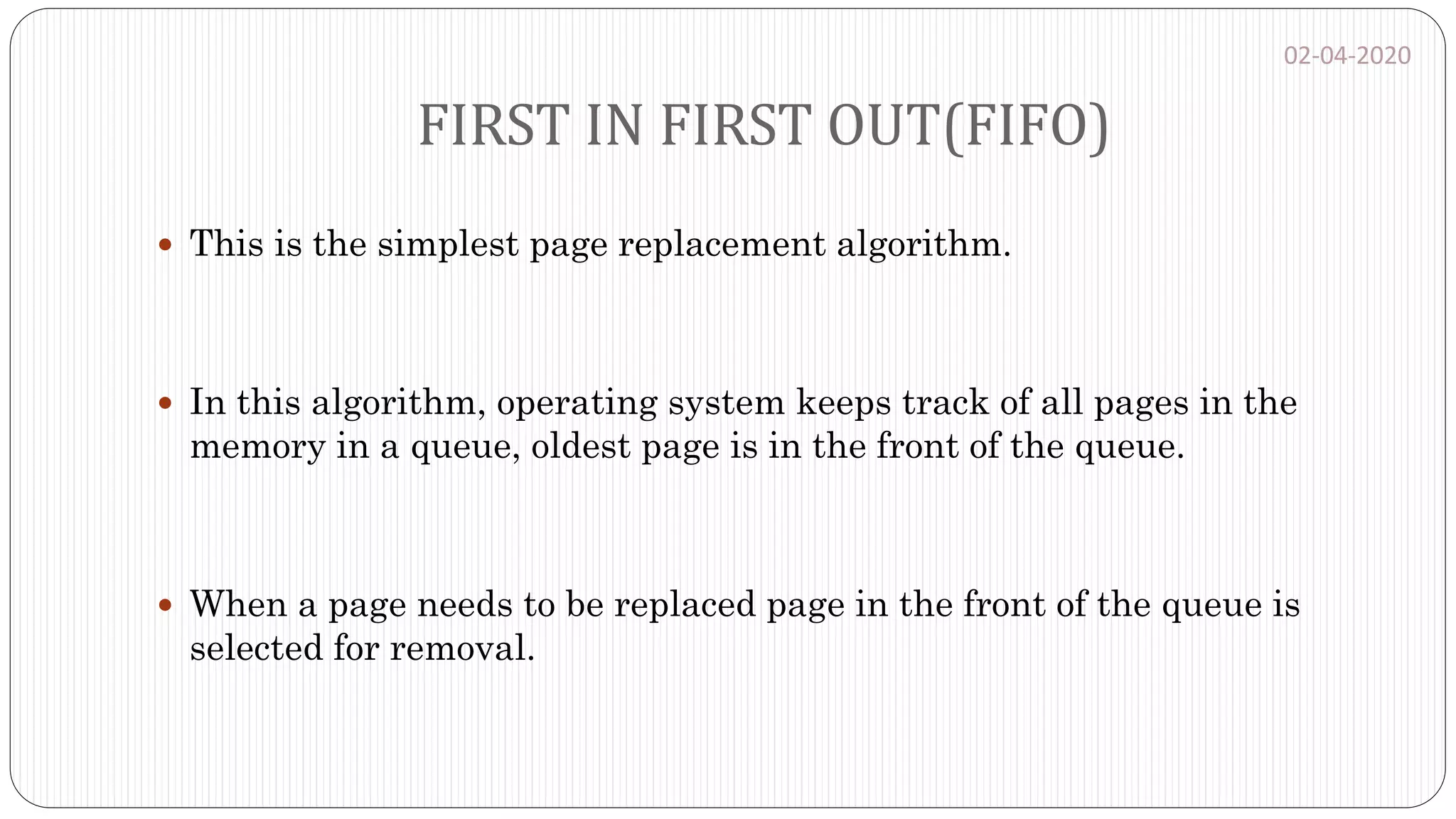 Page replacement algorithm | PPTX