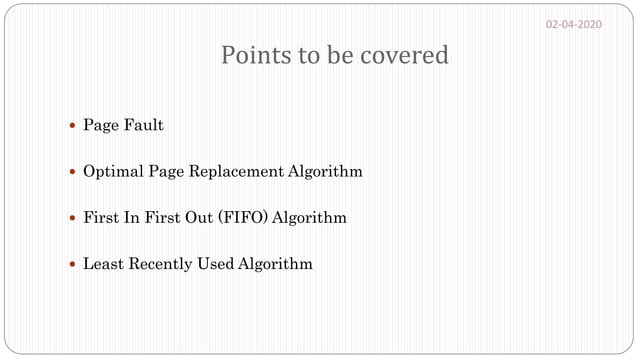 Page replacement algorithm | PPTX