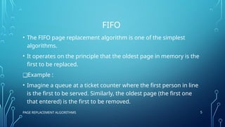 Page Replacement Algorithms in Operating System | PPTX