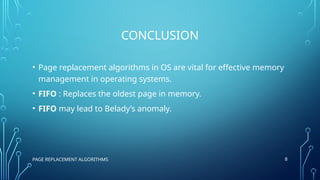 Page Replacement Algorithms in Operating System | PPTX