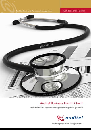 Auditel Cost and Purchase Management               BUSINESS HEALTH CHECK




                         Auditel Business Health Check
              from the UK and Ireland’s leading cost management specialists




                                       lowering the cost of doing business
 