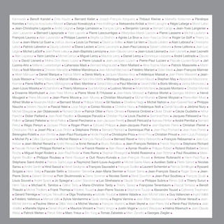 Kamowski • Benoît Kandel • Erkki Kautto • Bernard Keller • Joseph-François Kergueris • Thibaut Kleiner • Marketta Kokkonen • Pénélope 
Komites • François Kosciusko-Morizet • Dariusz Kowalczyk • Yves Krattinger • Aleksandra Królak • Réné Lacogne • Régis Lafarge • Bruno Lafon 
• Jean-Christophe Lagarde • André Laignel • Serge Lamaison • François Lamy • Benjamin Lancar • Bernard Lange • Jean-Yves Langenier • 
Jean Laouenan • Bernard Lapeyrade • Yves Laporte • Pierre Lascourrèges • Wladyslaw-Marek Lasocki • Pierre Lasserre • Michel Lauferon • 
François Launoy • Alain Laurendon • Philippe Laurent • Brigitte Le Brethon • Agnès Le Brun • Jean-Yves Le Drian • Roger Le Goff • Thierry Le 
Guen • Jean-Marie Le Guen • Joël Le Jeune • Louis Le Pensec • David Le Solliec • Alain Le Vern • Claude Leblanc • Alain Leboeuf • Christophe 
Lebot • Patrick Lebreton • Claudy Lebreton • Éliane Leclerc • Denis Lecompte • Jean-Paul Lecoq • Sylvain Lefebvre • Anne Lefèvre • Jean-Luc 
Léger • Michel LeGoff • Jean-Pierre Leleux • Jean-Baptiste Lemoyne • Jean-Claude Lenoir • Jean-Louis Léonard • Jean Léonetti • Jean Leonetti 
• Alain Lepareur • Yann Leriche • Michel Leroux • Miguel Leroy • Maurice Leroy • Daniel Leroy • Dominique Lesparre • André Lestrade • Claude 
Lise • David Lisnard • Molina Don Alvaro Lopez • Pierre Louault • Jean-Jacques Lozach • Pierre-Paul Luciani • Pascale Luciani-Boyer • Jari 
Luoma-Aho • Mélanie Lustenberger • Lahanissa Madi • Bernard Magnaudet • Yann Maillard • Aline-Sophie Maire • Patrick Malavieille • Martin 
Malvy • Noël Mamère • Christian Manable • Hélène Mandroux • Jean-Michel Marchand • Frédéric Mariani • Didier Marie • Jean-François Marinier 
• Albert Marouani • Daniel Marque • Patricia Martin • Denis Marty • Jacques Masdeu-Arus • Frédérique Massat • Jean-Pierre Masseret • Jean- 
Louis Masson • Thierry Masurier • Marcel Mateu • Hyacinthe Mattei • Monique Maupuy • Bernard Mauzé • Stephen May • Alexandre Mazzorana- 
Kremer • Pierre Meffre • Pierre Méhaignerie • Marc Mentrier • Gérard Menuel • Paul Mercier • Gérard Millet • Boris Minsky • Janina Mironowicz • 
Jean-Louis Missika • Michel Moine • Thierry Moiroux • Guy Mondorge • Ludovic Monier • André Montane • Jacques Montano • Christian Monteil 
• Erwanne Monthubert • Jean-Yves Montus • Pierre Morel À l’Huissier • Jean-Marie Morisset • Fabrice Morlet • Georges Mothron • Hervé 
Mougeot • Pierre Mouraret • Jean-Pierre Moure • Jean Mourey • Christian Mourisard • Michel Moynier • Daniel Moysan • Pierre-Alain Muet • 
Alfred Muller • Alexandre Multon • Bernard Murat • Philippe Mussi • Gil Nadais • Charlène Nagy • Michel Nahon • Jean-Gabriel Nast • Philippe 
Nauche • Séverin Naudet • Pascal Néel • Louis Nègre • Conso Nicolas • Christine Nivou • Frédérique Nolli • Daniel Nouaille • Jérôme Nury • 
Michel Obiegala • Jan Oldakowski • Richard Olivier • Patrick Ollier • Pierre Olmeta • Florence Ombret • Olivier Orselin • Cécile Oudiette • Arthur 
Paecht • Didier Paillard • Jean-Noël Parpillon • Giuseppe Paruolo • Christian Paul • Louis Pautrel • Germinal Peiro • Jacques Pélissard • Fleur 
Pellerin • Gérard Pelletier • Hervé Pellois • Daniel Percheron • Jean-Jacques Peretti • Benoît Péricard • Atanase Périfan • André Perrillat • Bernard 
Perrut • Régis Persyn • Jacques Pfister • Roger Pham • Edouard Philippe • Jean-Jacques Piard • Jean-Baptiste Pierre • Christian Pierret • 
Christophe Pilch • Josef Pilz • Louis Pinton • Stéphane Pintre • Bernard Plantard • Dominique Plat • Jean-Paul Pochard • Jean-Yves Poirier • 
Bérengère Poletti • Jean Pontier • Jean-Paul Pourquier • Nicole Pradelli • Christophe Priou • Anne Prou • Christian Proust • Jean-Louis Puissegur 
• Michel Py • Gilles Quinquenel • Michel Raison • François Raoul-Duval • Bernard Ravet • Rémy Rebeyrotte • François Rebsamen • Jean-Luc 
Reitzer • Jean-Michel Renard • André Renaud • Anne Renault • Bruno Retailleau • Jean-François Retière • Franck Reynier • Stéphane Richard 
• Pascale Richard • Philippe Richert • Roland Ries • Franck Riester • Alain Risson • Aymar Rivallin • Philippe Robert • Roland Robert • Gérard 
Roche • Miguel Angel Rodero • Jean-Paul Rodet • Yves Rome • Stephan Rossignol • André Rossinot • Jean Rottner • Paul Roualdes • Marie- 
Agnès Rouillon • Philippe Rouleau • René Rouquet • Outi Rouru-Kuivala • Jean-François Rouxel • Antoine Rufenacht • Henri-Paul Ruiz • 
Stéphane Saint-André • Francis Saint-Léger • Raymond Saint-Louis-Augustin • Michel Sainte-Marie • Aurélien Sallé • Pierre Samot • Nicolas 
Sansu • André Santini • Hind Saoud • Hervé Saulignac • François Sauvadet • François Scellier • Laurent Schembri • Patricia Schillinger • Ryszard 
Scigala • Henri Selig • Pascale Sellin • Sébastien Sémeril • Jean-Marie Sermier • Robert Serna • Jean-François Siaud • Roger Sicre • Jean- 
Pierre Sicre • Gérard Simonet • Piotr Skulimowski • Denis Sommer • Nicolas Soret • René Souchon • Jean-Paul Soulbieu • François Soulé • 
Louis Souvet • André Spack • Jo Spiegel • Lucien Stanzione • Luc Strehaiano • Claude Sturni • Philippe Subra • Renzo Sulli • Thierry Surun • 
Henri Talvat • Michael K. Tamilos • Céline Tanty • Marie-Christine Tardy • Thierry Tassez • Françoise Tenenbaum • Pascal Terrasse • Benoît 
Thieulin • Michel Thiollière • Frank Thomas • Frédéric Touadi • Jean-Pierre Toucas • Stéphanie Touzan • Alexandre Touzet • Catherine Trautmann 
• Gérard Trémège • François Tribouillois • Olga Trostiansky • Isabelle Troubat • Valérie Valade • Jean-Michel Valéry • Guy Vallancien • Ingrid Valleti 
• Frédéric Valletoux • Manuel Valls • Sylvie Vandamme • Gyula Vantaa • Regina Varnine • Jean-Marc Vayssouze-Faure • Olivier Venault • Jean- 
Michel Vernhes • Pauline Véron • Gilles Vesco • Michel Veunac • François Veyreinc • Alain Veyret • Jean-Pierre Vial • René-Paul Victoria • Jean 
Vidallier • Marielle Vigne • Daniel Vincent • Maurice Vincent • Thierry Vinçon • Justin Vogel • Laurent Wauquiez • Halina Wawruch • Jean-Claude 
Weiss • Patrick Weiten • Patryk Wild • Marc Yreux • Éric Yung • Tomas Zabielski • Marc Zanetto • Georges Ziegler • 
parolesdelus.com 17 
 