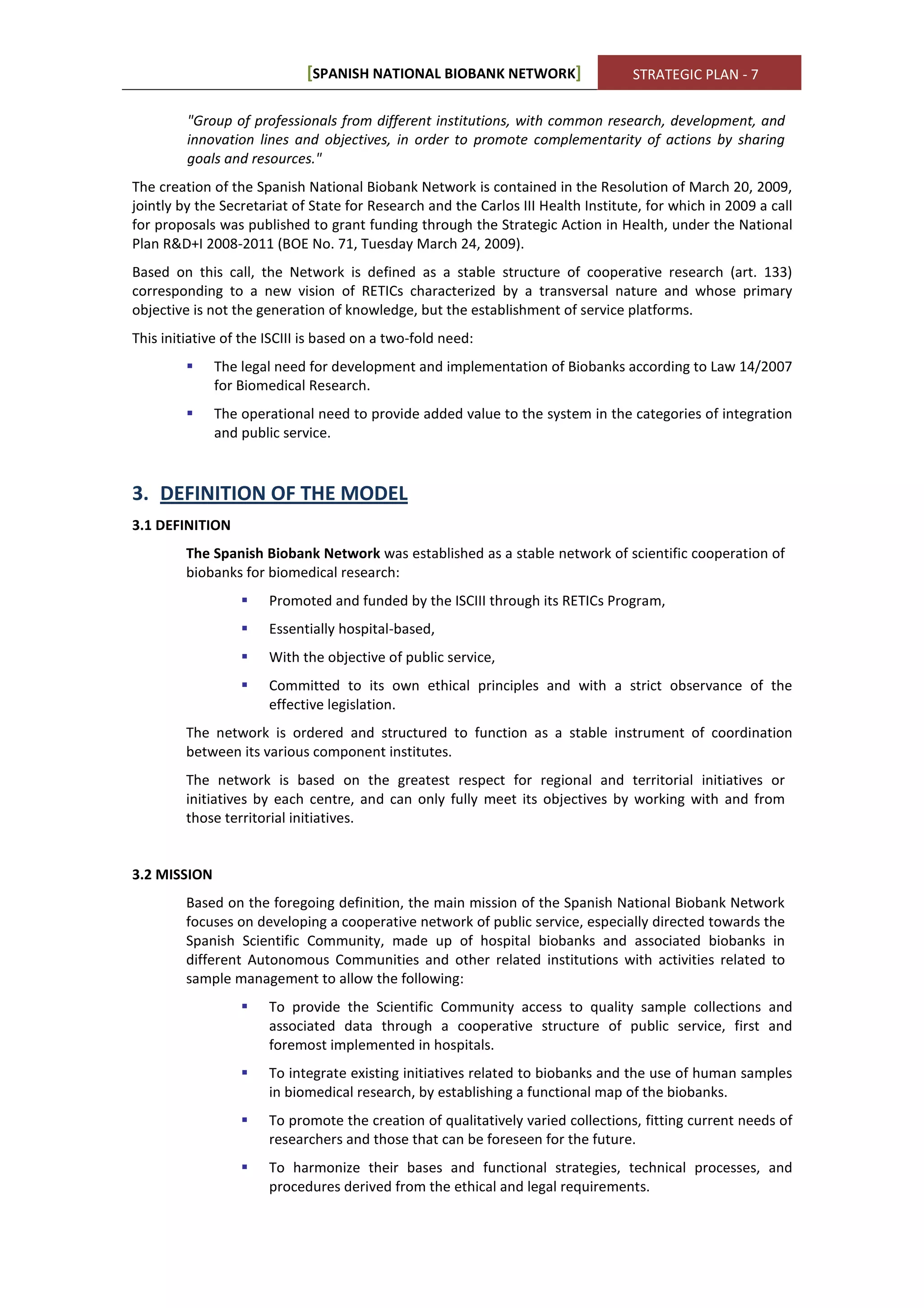 Spanish National Biobank Network Strategic Plan | PDF