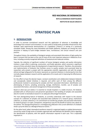 Spanish National Biobank Network Strategic Plan | PDF