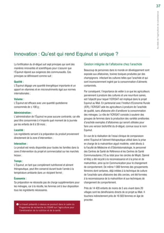 EQUINUT: a high-energy weapon fighting malnutrition (French)