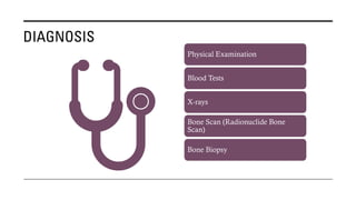 DIAGNOSIS
Physical Examination
Blood Tests
X-rays
Bone Scan (Radionuclide Bone
Scan)
Bone Biopsy
 
