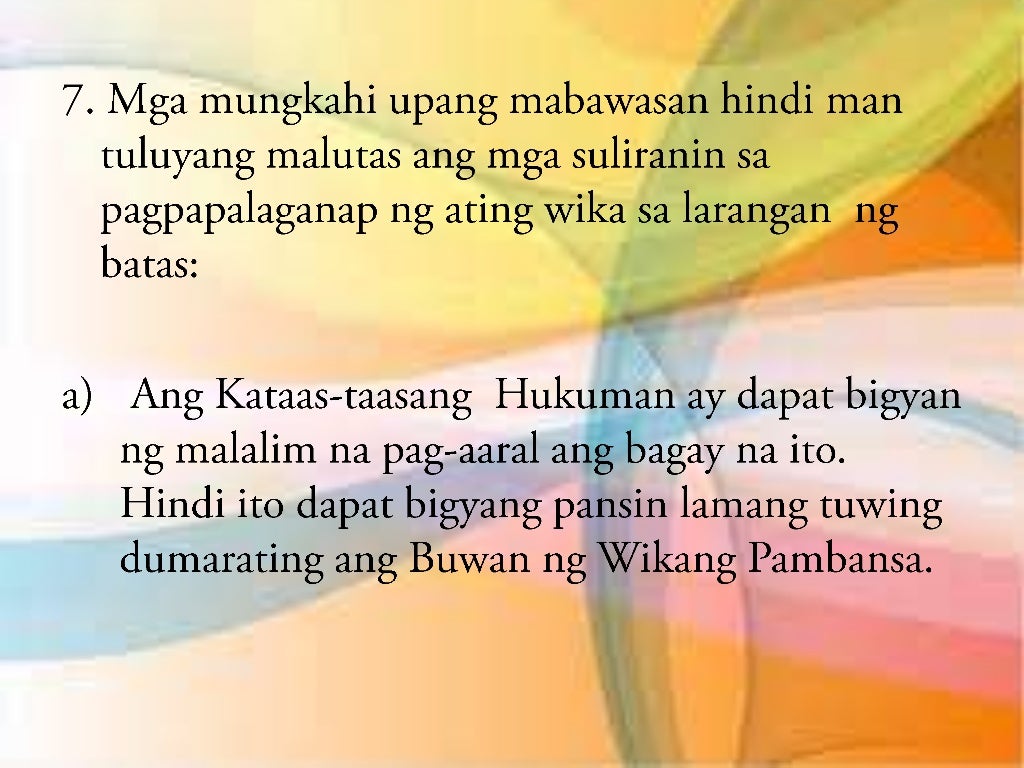 Paggamit ng Wikang Filipino