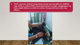 2. Tahiin ang bulsa. Sukatin nang pantay pantay ang mga gilid nito. Ihilbana
bago tahiin sa makina PIliin ang pinakamahusay na lugar napaglalagyan ng
bulsa. Iaspili, ihilbana at tahiin sa makina. Huwag kalimutan alisin ang
hilbana.
 