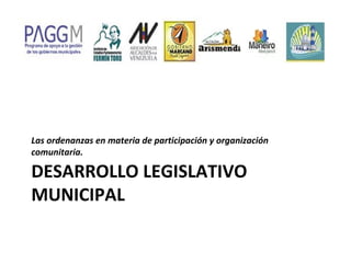 Situación de la política pública de participación ciudadana municipal. Resultados de la encuesta del PAGGMUNICIPAL. Resumen ejecutivo.