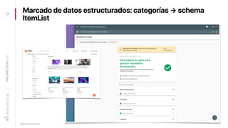 Marcado de datos estructurados: categorías → schema
ItemList
51
@fernandomacia
 