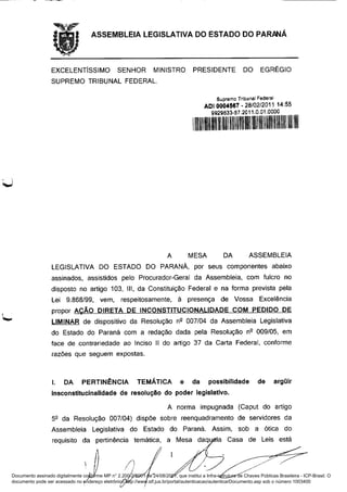 Documento assinado digitalmente conforme MP n° 2.200-2/2001 de 24/08/2001, que institui a Infra-estrutura de Chaves Públicas Brasileira - ICP-Brasil. O
documento pode ser acessado no endereço eletrônico http://www.stf.jus.br/portal/autenticacao/autenticarDocumento.asp sob o número 1003400
 
