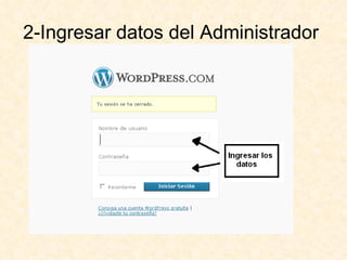 2-Ingresar datos del Administrador
