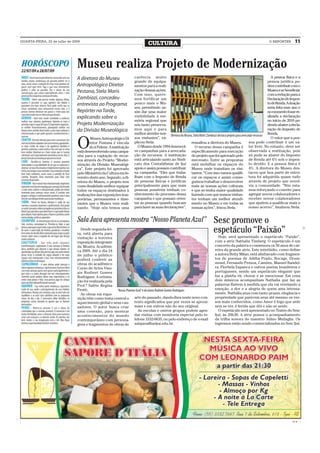 QUARTA-FEIRA, 22 de julho de 2009
                                                                              CULTURA                                                                                  O REPÓRTER         11




                               Museu realiza Projeto de Modernização
                               A diretora do Museu                  carência muito                                                                                         A pessoa física e a
                                                                    grande de equipa-                                                                                   pessoa jurídica po-
                               Antropológico Diretor                mentos para a reali-                                                                                dem contribuir com o
                               Pestana, Stela Maris                 zação dessas ações.                                                                                 Museu e se beneficiar
                                                                    Com isso, quere-                                                                                    com a redução para a
                               Zambiazi, concedeu                   mos fortificar um                                                                                   Declaração do Impos-
                               entrevista ao Programa               pouco mais o Mu-                                                                                    to de Renda. A doação
                                                                    seu permitindo as-                                                                                  seria feita esse ano e
                               Repórter na Tarde,                   sim dar uma maior                                                                                   no momento fosse re-
                               explicando sobre o                   visibilidade à me-                                                                                  alizada a declaração
                                                                    mória regional que                                                                                  no início de 2010 po-
                               Projeto Modernização                 nós tanto preserva-                                                                                 dendo abater a decla-
                               da Divisão Museológica               mos aqui e para                                                                                     ração do Imposto de
                                                                    melhor atender nos- Diretora do Museu, Stela Maris Zambiazi destaca projeto para arrecadar recursos Renda.


                               O
                                       Museu Antropológico Di       sos visitantes”, ex-                                                                                   O valor que a pes-
                                       retor Pestana é vincula      plicou Stela.                        ressaltou a diretora do Museu.                    soa pode contribuir é um va-
                                       do à Fidene. A instituição     O Museu desde 1994 desenvol-          O recurso dessa campanha é lor livre. No entanto, deve ser
                               está desenvolvendo uma campa-        ve campanhas para a arrecada- especificamente para execução observada a restituição, pois
                               nha para a captação de recur-        ção de recursos. A instituição do projeto que foi aprovado pelo só pode se abater do Imposto
                               sos através do Projeto “Moder-       está articulando junto ao Sindi- mecenato. Entre as propostas de Renda até 6% sob o impos-
                               nização da Divisão Museulógi-        cato dos Contabilistas de Ijuí está mobilhar os espaços do to devido. E a pessoa física é
                               ca”. Este projeto foi aprovado       apoio e assim possam contribuir Museu onde transitam os visi- 4%. A diretora do Museu des-
                               pelo Ministério da Cultura em fe-    na campanha. “Eles que traba- tantes. “Com isso vamos qualifi- tacou que boa parte de estru-
                               vereiro deste ano. Segundo, a di-    lham com o Imposto de Renda car os espaços e assim conse- tura foi adquirida quase tudo
                               retora do Museu, o projeto tem       de pessoas físicas e jurídicas guimos trabalhar e desenvolver através de projeto que envol-
                               como finalidade melhor equipar       principalmente para que mais mais as nossas ações culturais via a comunidade. “Nós esta-
                               todos os espaços destinados à        pessoas possíveis tenham co- e que se tenha maior qualidade mos reforçando o convite para
                               realizações das exposições tem-      nhecimento do processo dessa fazendo com que nossos visitan- agregar novos colaboradores e
                               porárias, permanentes e itine-       campanha e que possam orien- tes tenham um melhor atendi- receber novos colaboradores
                               rantes que o Museu vem reali-        tar as pessoas quando buscam mento no Museu e em todas as que ajudem a qualificar mais o
                               zando. “Hoje nós temos uma           para fazer as suas declarações”, nossas ações”, frisou Stela.                          nosso acervo”, finalizou Stela.


                               Sala Java apresenta mostra “Nosso Planeta Azul”                                                Sesc promove o
                                 Desde segunda-fei-
                               ra, está aberta para
                                                                                                                              espetáculo “Paixão”
                               visitação a terceira                                                                               Hoje, será apresentado o espetáculo “Paixão”,
                               exposição integrante                                                                            com a atriz Nathalia Timberg. O espetáculo é um
                               da Mostra Acadêmi-                                                                              concerto da palavra e comemora os 50 anos de car-
                               ca 2009. Até o dia 24                                                                           reira da grande atriz. Este interlúdio, como define
                               de julho o público                                                                              a autora Betty Milan, está alinhavado com fragmen-
                               poderá conferir as                                                                              tos de poemas de Adélia Prado, Bocage, Drum-
                               obras do acadêmico                                                                              mond, Fernando Pessoa, Camões, Manuel Bandei-
                               Curso de Artes Visu-                                                                            ra, Florbela Espanca e outros poetas brasileiros e
                               ais Rudinei Gomes                                                                               portugueses, sendo um espetáculo elegante que
                               Rodrigues. A orienta-                                                                           faz a platéia rir, chorar e se emocionar. Em cena
                               ção foi realizada pela                                                                          dois músicos acompanham Nathalia que faz as
                               Prof.ª Salète Regina                                                                            palavras fluírem à medida que ela vai revelando a
                               Protti.                “Nosso Planeta Azul” é do aluno Rudinei Gomes Rodrigues                  emoção, a dor e a alegria de quem ama intensa-
                                 As obras em expo-                                                                             mente. Nathália atua com tanto prazer, elegância e
                               sição têm como tema central o arte do passado, dando-lhes neste novo con-                       propriedade que parecem seus até mesmo os ver-
                               aquecimento global e seus cau- texto significados que por vezes se aproxi-                      sos mais conhecidos, como Amor é fogo que arde
                               sadores. O autor busca criar mam e em outros não do seu original.                               sem se ver, é ferida que dói e não se sente.
                               uma conexão, para mostrar              As escolas e outros grupos podem agen-                      O espetáculo será apresentado no Teatro do Sesc
                               acontecimentos do mundo              dar visitas com monitoria especial pelo te-                Ijuí, às 20h30. A atriz possui o acompanhamento
                               contemporâneo com persona- lefone 3332-0635, ou pelo endereço de e-mail                         da trilha sonora do maestro Juliuo Medaglia. Os
                               gens e fragmentos de obras de salajava@unijui.edu.br.                                           ingressos estão sendo comercializados no Sesc Ijuí.




                                                                                                                                                                                        CMYK
 