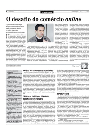 6   O REPÓRTER                                                                                                                                         QUARTA-FEIRA, 22 de julho de 2009
                                                                               ECONOMIA



O desafio do comércio online
O presidente do Sindilojas,                                                                                            deste. Existem mais inter-   rio será o grande desafio no comércio
                                                                                                                       nautas no Brasil do que no   online. Vale lembrar que as grandes re-
Marco Aurélio Ferreira, falou                                                                                          Reino Unido”, lembrou        des já possuem sua estrutura online.
sobre “Comércio online:                                                                                                Marco Ferreira. O Brasil é   “Primeiro temos que trabalhar a fase de
                                                                                                                       o sétimo país do mundo       motivar ao usar essas novas ferramen-
desafios dos novos                                                                                                     em acesso à internet e o     tas tecnológicas e depois no segundo
empreendimentos” na Criatec                                                                                            comércio está dentro de      momento seria estimular a colocar suas
                                                                                                                       tudo isso. O presidente do   empresas dentro da internet fazendo
                                                                                                                       Sindilojas destaca que são   com que as suas negociações sejam fei-

H
       oje os empreendedores falam em
       concorrência da porta ao lado                                                                                   inúmeros sites e um poten-   tas via web”, explicou Marco Ferreira.
       ou na frente. No entanto, o mun-                                                                                cial enorme de negócios      Esse processo irá começar timidamen-
do mudou de uma forma rápida. “O co-                                                                                   que está se colocando. No    te e levará tempo para mudar essa es-
mércio online tomou proporções gigan-                                                                                  entanto, nós temos que       trutura e rapidamente nós temos que
tescas, via computador. O comércio que                                                                                 começar a preparar todo      trabalhar muito essa mudança, mas ela
está na internet ou o comércio via tele-   Marco Aurélio Ferreira destaca a importância de o comerciante inserir-se na esse caminho.                tem que acontecer.
visão. Quantas coisas são vendidas hoje                                                                                  O comerciante de hoje        A expectativa é que o comércio
online”, destacou Marco Ferreira.                                                                                      tem uma visão similar de     mude nos próximos 10 anos. O clien-
  As grandes redes de lojas já estão in-   “Nós chamamos de web 2.0 que é a in- 20 e 30 anos atrás, na qual comprava a                              te é muito diferente do consumidor
vestindo no comércio online, como por      ternet na qual o usuário determina os mercadoria, visava o lucro e colocava                              está chegando. “Quando você está co-
exemplo, lojas como Colombo, Casas         caminhos sendo muito ativo e a tendên- na vitrine para vender. Porém está che-                           nectado na internet está conectado
Bahia e Magazine Luiza. “Hoje se com-      cia é crescer muito mais”, explicou o gando um novo consumidor. “Essa gu-                                com o mundo, o espaço e a distância
pra qualquer coisa, qualquer artigo e      presidente do Sindilojas.                                   rizada na faixa dos 20 a 30 anos eles        diminuem. É possível se ter uma
entregam e financiam tudo online. É           Segundo dados, 65% do povo brasi- tem uma forma toda diferente. Eles                                  abrangência melhor de clientes”, res-
possível comprar automóvel via online      leiro, principalmente jovens utilizam a cresceram com a internet e fazem com-                            saltou o presidente do Sindilojas. A
e assim por diante”, frisou o presiden-    internet. Ela é o veículo que mais cres- pras via internet. Nós temos que pre-                           ideia é que se incentive o pequeno em-
te do Sindilojas. A preocupação é que      ce no Brasil inteiro. “Podemos pensar parar para esse novo comércio online                               presário que a internet pode ser um
os novos clientes e para o comerciante     que cresce no sul ou no sudeste. Hoje que está colocado nesse momento”, fri-                             alavancador de novas ideias e de no-
que queira se manter no mercado ele        a internet cresce muito mais até no nor- sou Marco Ferreira.                                             vos clientes podendo sim abrir novos
terá que se preparar para atendê-lo.       deste que na própria região sul e su-                           O trabalho com o pequeno empresá-        espaços.



COMENTÁRIO ECONÔMICO                                                                                                                                    Felippe Smoco (*)



    PRINCIPAIS INDICADORES         ANÁLISE DOS INDICADORES ECONÔMICOS                                                de carência e 10 para pagamento, e agora o empréstimo do Ban-
                                                                                                                     risul tem condições de mercado. 2)- Em 1996, o governo arcou
    ECONÔMICOS                        Seguindo o enfraquecimento da moeda dos EUA em todo o                          com o custo das obras de infraestrutura, que chegou a US$ 40
  - Dólar comercial (Venda: R$     mundo, o dólar vem perdendo posição também aqui no Brasil                         milhões, enquanto que agora não participa do investimento. 3)-
1,9030.                            nos últimos dias, o que também se deve ao ingresso maior do                       Em 1996, o incentivo foi válido por 15 anos, com prazo total de
  - Dólar turismo: R$ 1,98.        que a saída de recursos no país. As cotações do ouro estão em                     22 anos (10 anos de carência e 12 para pagamento), e agora foi
  - Dólar flutuante (paralelo):    queda no Brasil e leve alta no Exterior. Os rendimentos da renda                  acertada a isenção do ICMS limitada ao investimento de US$ 65
R$ 2,05, com um ágio de 7,72%      fixa, em especial dos CDBs, continuam em baixa, enquanto os da                    milhões. Quanto à concordata da GM nos Estados Unidos, de-
frente ao comercial.               poupança permanecem atraentes. A inflação de junho teve pe-                       cretada em 1º de junho, ela foi levantada em 39 dias e não afetou
  - E u r o : R$ 2,8190.           quena retração, mas os preços de alguns alimentos sofreram                        a empresa brasileira, não gerando riscos para os financiamen-
  - O u r o : R$ 58,20 o grama     sensível alta. O petróleo segue em leve alta. Os negócios do com-                 tos. E assim foi concretizado o negócio.
na Bolsa de Mercadorias & Fu-      plexo soja em Chicago, após as quedas acumuladas recentemen-                        Sou de opinião que o investimento da General Motors aqui no
turos de São Paulo.                te, conseguiram pequena reversão, pressionados pelo clima fa-                     Estado é altamente benéfico para a nossa economia e, conse-
  - O u r o : US$ 948,80 a onça-   vorável ao desempenho das lavouras norte-americanas, aliado à                     quentemente, para o nosso progresso e o nosso desenvolvimen-
troy na Bolsa de Mercadorias       recuperação do petróleo e das commodities metálicas, além da                      to, tendo sido uma operação transparente e cercada de todas as
de Nova York.                      queda do dólar frente a outras moedas. As ações na Bovespa                        garantias, que merece o apoio e a concordância de todos os gaú-
  - Juros dos CDB (Certifica-      estão com boa participação do capital externo em fusões, com-                     chos, pois só engrandecerá o nosso Estado.
dos de Depósitos Bancários)        pra de empresas e ofertas por parte de interessados em expan-
para 30 dias: 8,20% ao ano - e -   são.
0,53% ao mês                                                                                                         RETROSPECTIVA
  - Caderneta de poupança:
0,5681% ao mês.                    OPINIÃO: A AMPLIAÇÃO DO PARQUE                                                      DE 10 ANOS ATRÁS (1999): O industrial Nestor Herculano de
                                                                                                                     Paula, presidente da ABICALÇADOS e diretor da Azaléa, afirmou
  - TBF (Taxa Básica Financei-
ra): 0,6749% ao mês.               AUTOMOBILÍSTICO GAÚCHO                                                            que a industrialização gaúcha de calçados mudou de endereço
                                                                                                                     para o Nordeste do país, onde a mão-de-obra era barata e as
  - Taxa SELIC: 9,25% ao ano.        Em meio às tensões da crise econômica mundial, quando hou-                      prefeituras ofereciam vantagens irrecusáveis. Diversas indús-
  - Inflação pelo IPCA: 0,36%      ve redução da atividade industrial, queda das exportações, gran-                  trias calçadistas gaúchas ou se mudaram para o Nordeste ou lá
em junho, correspondendo a         de taxa de desemprego e quebra de empresas, a concretização                       abriram novas fábricas para aproveitar os benefícios oferecidos
4,80% nos últimos 12 meses.        de um investimento superior a R$ 2 bilhões aqui no Rio Grande                     e, assim, poder competir com produtos mais baratos.
  - Petróleo: US$ 63,98 o barril   do Sul para a ampliação da montadora da General Motors em                           DE 20 ANOS ATRÁS (1989): A Federasul - Federação das Asso-
em Nova York - e - US$ 66,44 o     Gravataí é um fato auspicioso que indica a possibilidade de nos-                  ciações Comerciais do Rio Grande do Sul, realizou seminário para
barril em Londres.                 so Estado recuperar sua capacidade de investimento e de supe-                     discutir o sistema tributário e as obrigações das empresas devi-
  - Complexo soja: Com pre-        ração. Aos poucos, fica-se sabendo da complexidade das nego-                      do ao agravamento da carga tributária face à nova Constituição.
ços mistos.                        ciações que envolveram o governo estadual e os maiores execu-                     O nível de emprego na indústria de máquinas e implementos
  - Salário mínimo nacional:       tivos da empresa, passando pelos setores federais e pelas insti-                  agrícolas continuava o mais baixo dos últimos 20 anos face à
R$ 465,00.                         tuições financeiras que encamparam os financiamentos neces-                       ociosidade do setor. (Extraído dos anais do meu comentário
  - Salário mínimo regional:       sários, além do crivo jurídico para confirmar a legalidade da                     econômico 1784 na Rádio Repórter de Ijuí).
de R$ 511,29 a R$ 566,06 (con-     operação. Foram instâncias vencidas com embates duros e cal-                        Mais economia na Rádio Repórter, sexta-feira, às 09h20min.
forme o segmento econômico).       culados, até chegar-se ao resultado final que sacramentou o ne-                     _____________________________________________________________________
  - Risco-país: 250 pontos.        gócio, tornando-o favorável para todas as partes, como se pode                      (*) Felippe Smoco.
  - Ações na Bovespa (Bolsa de     resumir a seguir: 1)- A implantação da GM em 1996 teve um                           Jornalista, administrador e contador, aposentado.
Valores de São Paulo): Com         financiamento de US$ 253 milhões a juros de 6% ao ano (a taxa                       Fone/fax: 0xx55-3331.2570. E-mail: fsmoco07@terra.com.br
boa participação externa.          básica anual estava em 20%) e nenhuma correção, com 5 anos                          ______________________________________________________________________
 