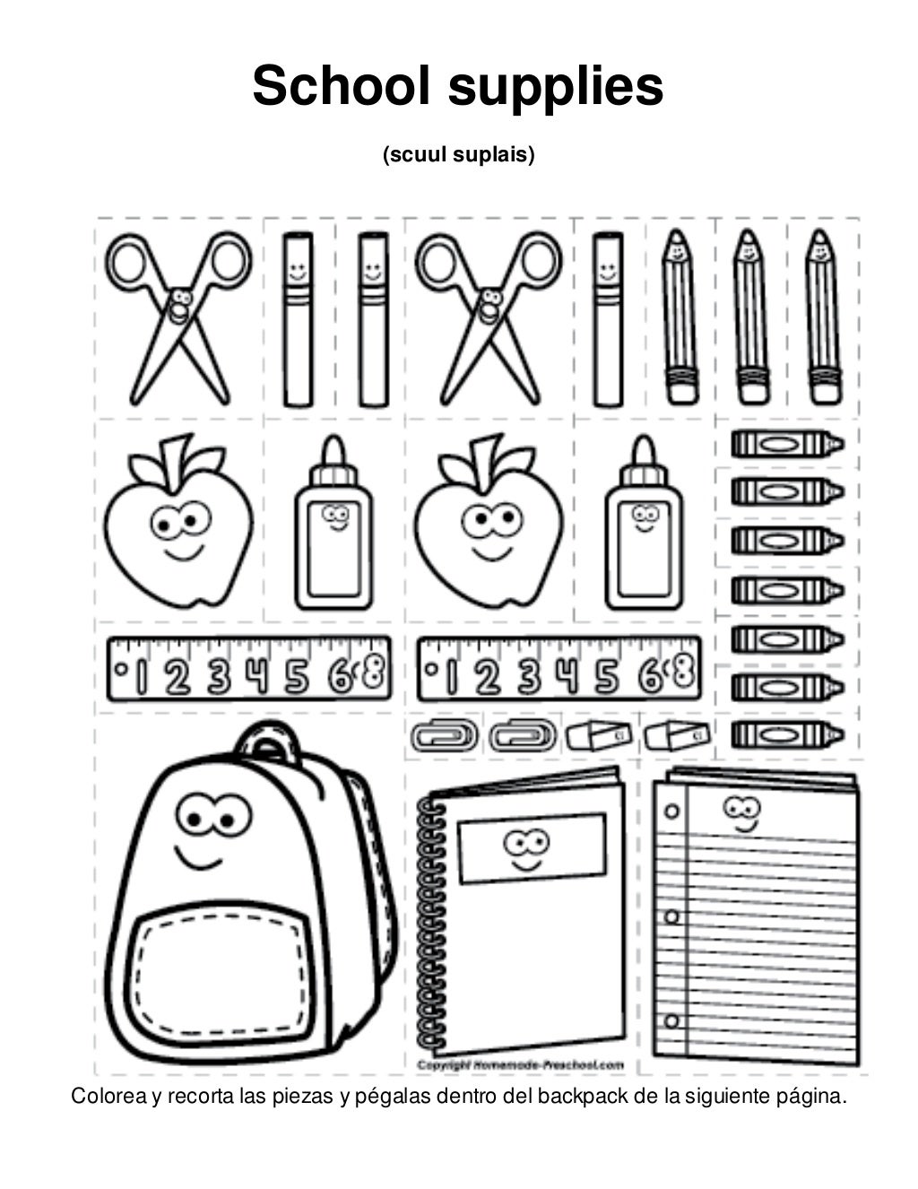 hojas de trabajo ingles