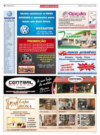 18   O REPÓRTER
                  CLASSIFICADOS   SÁBADO, 05 de setembro de 2009




                                                           CMYK
 