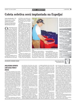 SÁBADO, 4 de julho de 2009
                                                                       MEIO AMBIENTE                                                                                              O REPÓRTER     23



Coleta seletiva será implantada na ExpoIjuí
Serão distribuídas 175             sa de Marau, que realiza a reci-                                                                                                    qual serão orientados os mem-
                                   clagem dos tonéis. O trabalho                                                                                                       bros das etnias para que sejam
lixeiras para a coleta             de instalação será realizado                                                                                                        utilizados sacos plásticos com
seletiva em todo o                 alguns dias antes do evento,                                                                                                        as mesmas cores dos tonéis,
                                   em outubro.                                                                                                                         explicou o coordenador. Todas
Parque de Exposições                 Os códigos das cores para os                                                                                                      as lixeiras possuem tampas,
Wanderley Burmann                  diferentes tipos de resíduos                                                                                                        que após serem utilizadas se-
                                   seguem a Resolução 275 do                                                                                                           rão tapadas, evitando assim o
                                   Conselho Nacional do Meio                                                                                                           acúmulo de mosquitos e ratos.


O
        s colaboradores do Par     Ambiente de 25 de abril de
        que de Exposições          2001. O padrão de cores utili-
        Wanderley Agostinho        zado nas lixeiras do Parque de
Burmann estão há 15 dias tra-      Exposições é: azul – papel/pa-
balhando na pintura e prepa-       pelão; vermelho –plástico; ver-
ração de 175 lixeiras para co-     de – vidro; amarelo – metal;
leta seletiva. As lixeiras serão   preto – madeira; laranja – resí-
usadas durante a ExpoIjuí Fe-      duos perigosos; branco – resí-
nadi 2009 e depois farão parte     duos ambulatoriais e de servi-
do patrimônio do Parque po-        ços de saúde; e marrom – resí-
dendo serem utilizadas nos         duos orgânicos. O coordena-
demais eventos promovidos          dor do Parque de Exposições
no local. O coordenador do         frisou que “as lixeiras estão
Parque de Exposições, Delmar       dentro das cores estabelecidas
Amorim, explica que “a Educa-      pelo Conama e terão um adesi-
ção Ambiental é um dos nos-        vo fixado identificando para
sos motes de trabalho. Com         que tipo de resíduos são desti-
isso, a Comissão de Meio Am-       nadas”. Ainda, serão destina-
biente da ExpoIjuí/Fenadi deci-    das duas lixeiras para que as
diu implantar a coleta seletiva    etnias para que sejam deposi-
de lixo no parque”. Durante a      tados os resíduos orgânicos.
ExpoIjuí serão disponibiliza-      Haverá um adesivo indicando        Delmar Amorim explica que através da distribuição das lixeiras será possível realizar a coleta
dos dois fiscais que estarão       e também será coloca uma sa-       seletiva
conscientizando e orientando       cola plástica da mesma cor do      implantem a coleta seletiva e responsabilidades.
os visitantes da feira para que    tonel.                             aderiam esse tipo de iniciati-                   As etnias irão receber duas
seja dado a destinação correta       A Imasa foi conhecer o tra-      va”, comentou Delmar Amo- lixeiras cada uma, para que se-
dos resíduos.                      balho que está sendo desen-        rim. Ele lembrou que as pesso- jam depositados os resíduos
  Os tonéis de plástico têm ca-    volvido e pretende implantar o     as em Ijuí estão conscientiza- orgânicos. A entrega acontece-
pacidade para 130 litros e fo-     mesmo sistema futuramente.         das, mas precisam ser mais rá nos próximos dias quando
ram adquiridos de uma empre-       “A ideia é que mais empresas       responsáveis e admitir essas será realizada uma reunião, na



UM DESAFIO CHAMADO CIDADE                                                                                                                                 Viviane Bronzatto Dutra
                                                                                                                                                              vibronza@terra.com.br


                                           mercadorias descritas nas notas.                   e a órgãos ambientais, tais como o Iba-                       para recorrer da multa que recebe-
INGLATERRA EXPORTA                         Eram banheiros químicos prensados,                 ma e a Fepam. De acordo com as in-                            ram. A legislação aduaneira prevê a
                                           camisinhas usadas, seringas, pilhas,               formações da Alfândega, já foram                              possibilidade de pena de perdimento,
LIXO ILEGAL PARA O                         cartelas de remédios, aranhas, bara-               identificadas as empresas envolvidas                          seja por falsa declaração de conteú-
                                           tas e surpreendentemente em alguns                 no Brasil e no exterior, mas infeliz-                         do ou por mercadoria atentatória à
BRASIL                                     dos tambores havia “gentis doações                 mente as investigações ocorrem em                             saúde. Porém, para isso, a União te-
  Tratar uma tonelada de lixo domés-       de brinquedos estragados e sujos”,                 segredo de justiça. É possível que haja                       ria que se responsabilizar pela desti-
tico na Europa custa não menos que •       junto com bilhetes de orientações                  participação de brasileiros que este-                         nação da carga e pelo acompanha-
200 euros (o equivalente a R$ 600,00).     para que fossem lavados e entregues                jam em outros países.                                         mento deste transporte ao seu desti-
Já embarcá-la num navio e descartá-la      às crianças pobres do Brasil.                         A intenção é fazer com que a impor-                        no, para que este carregamento não
em porto de um longínquo país em de-         As 740 toneladas de lixo chegaram                tadora devolva as 740 toneladas de lixo                       acabe despejado nas profundezas de
senvolvimento não sai por mais que •       ao Tecon – Terminal de Containers de               à origem, para forçar as autoridades                          nossos oceanos. Além disso, cada
10 euros (R$ 30,00). Assim, não fica di-   Rio Grande, neste ano entre o final de             européias a adotarem providências so-                         empresa foi multada em R$ 408,8 mil
fícil entender o aparecimento de 40        fevereiro e o final de maio, em oito em-           bre este clandestino lixo portuário.                          reais, por infração à Convenção da
contêineres, com 740 toneladas de de-      barques diferentes, mas a notícia des-                Durante a investigação, a equipe da                        Basileia, que regulamenta o transpor-
jetos, descobertos pela alfândega do       ta grave infração só recebeu uma pe-               Alfândega soube que uma máfia na Eu-                          te e o descarte de resíduos perigosos,
porto de Rio Grande, no Rio Grande         quena notinha nos telejornais brasi-               ropa estaria desviando lixo para ou-                          e a resolução 23 do Conama (Conse-
do Sul, na semana passada. Outros oito     leiros em junho. A Receita Federal re-             tras nações. Os contêineres rechea-                           lho Nacional de Meio Ambiente).
contêineres já haviam sido carregados      cebeu denúncia anônima de irregula-                dos de lixo que aqui chegaram, estão                            Calcula-se que são produzidos apro-
para Caxias do Sul, também no esta-        ridade em uma carga deste tipo, o que              retidos em local apropriado nos ter-                          ximadamente 400 milhões de tonela-
do. E mais 16 estão nos pátios do por-     levou os fiscais a descobrirem qual                minais de containers nos portos de                            das de resíduos perigosos por ano em
to de Santos, em São Paulo.                era a importação.                                  Rio Grande/RS e Santos/SP e aguar-                            todo o mundo. E nada menos que 40
  Nos documentos de despacho, a              Este lote de lixo, equivale a 7,7% do            dam da justiça uma definição precisa                          milhões de toneladas são despejados
carga, embarcada no porto de Felix-        que é produzido por dia no municí-                 sobre o destino dos mesmos, já que                            em países menos desenvolvidos. Até
towe, na Inglaterra, era de polímeros      pio de São Paulo, e clandestinamente               este fato torna-se um problema ambi-                          agora, os destinos preferidos eram a
de etileno que supostamente seria          nos foi brindado por um país que pos-              ental e de saúde pública.                                     África e a Europa Oriental. Infelizmen-
sobra de indústria petroquímica, que       sui condições econômicas superiores                   Os brinquedos infectados de lixo, fe-                      te, para nós, o Brasil, acaba de ser in-
viria para reciclagem, ou seja, seriam     as nossas, traz consigo a triste cons-             lizmente não chegarão às nossas cri-                          cluído nessa rota.
transformadas no Brasil em embala-         tatação de que estamos à deriva.                   ancinhas. Se depender das autorida-                             Será que nossos governantes permi-
gens plásticas para xampus e outros          A partir da descoberta da carga, a               des brasileiras, as empresas importa-                         tirão que nos tornemos lixões dos pa-
produtos.                                  Alfândega comunicou ao Ministério                  doras deverão mandar de volta em                              íses do primeiro mundo?
  Abertos os contêineres, verificou-se     Público Federal (MPF), à Agência Na-               dez dias, todo o lixo para o porto in-                          Onde estão e o que fazem os defen-
que as cargas não conferiam com as         cional de Vigilância Sanitária (Anvisa)            glês onde foi embarcado, e 20 dias,                           sores do nosso bem comum?
 