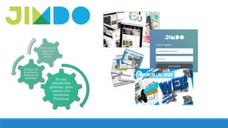 Es una
plataforma
gratuita, pero
cuenta con
versiones
Premium
Dispone de
un número
limitado de
plantillas
Construye la
página sin
editar el
HTML
 