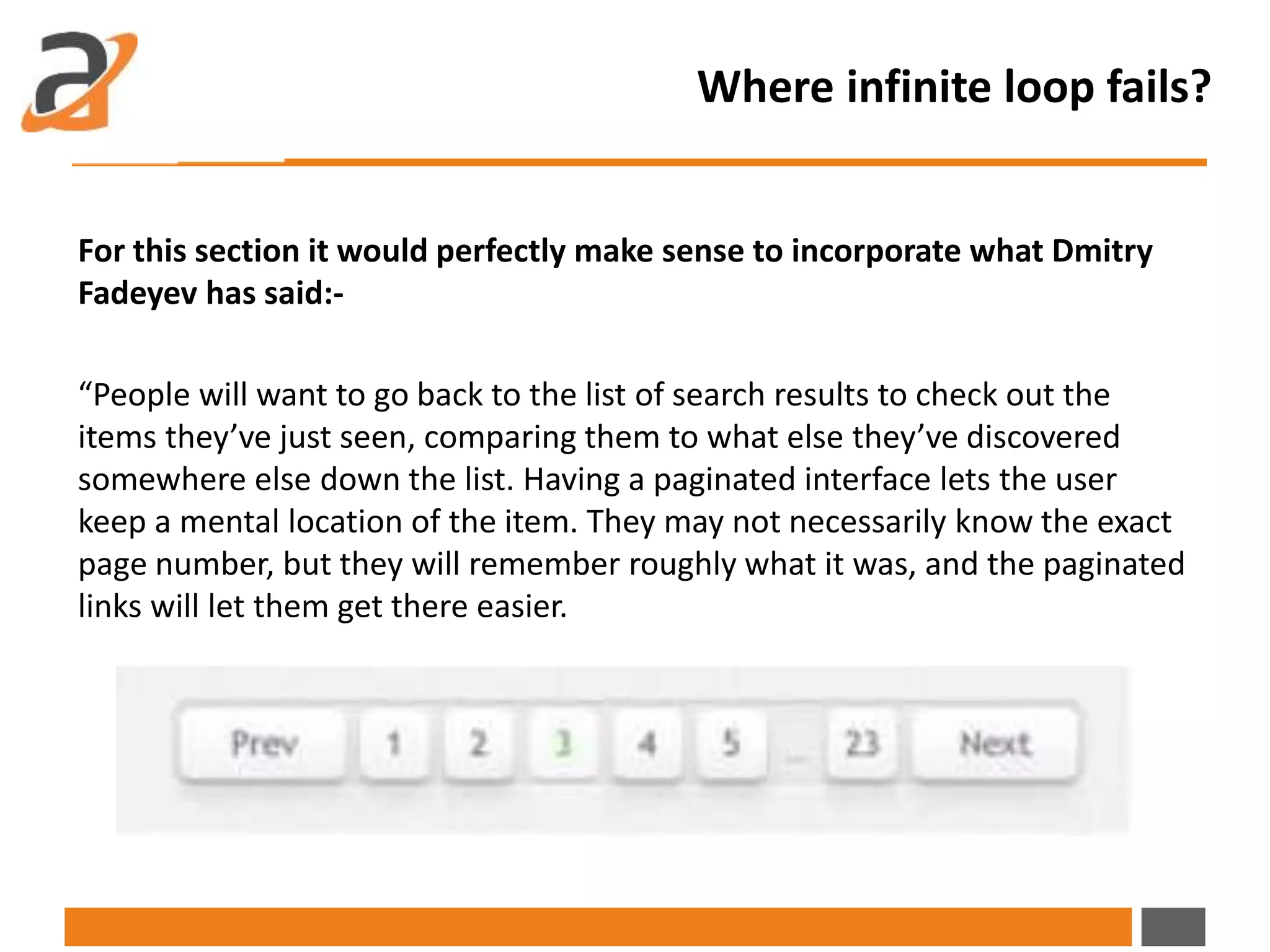 Pagination vs. infinite scroll | PPT
