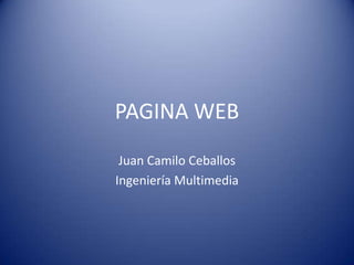 PAGINA WEB Juan Camilo Ceballos Ingeniería Multimedia 